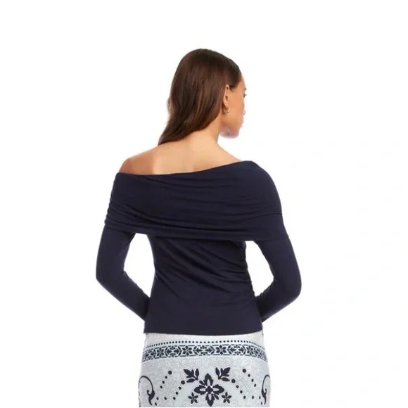 Fifteen Twenty Midnight Blue Ribbed Top - Picture 2 of 6